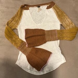 Free People Knit Bell Sleeve Top - Size XS